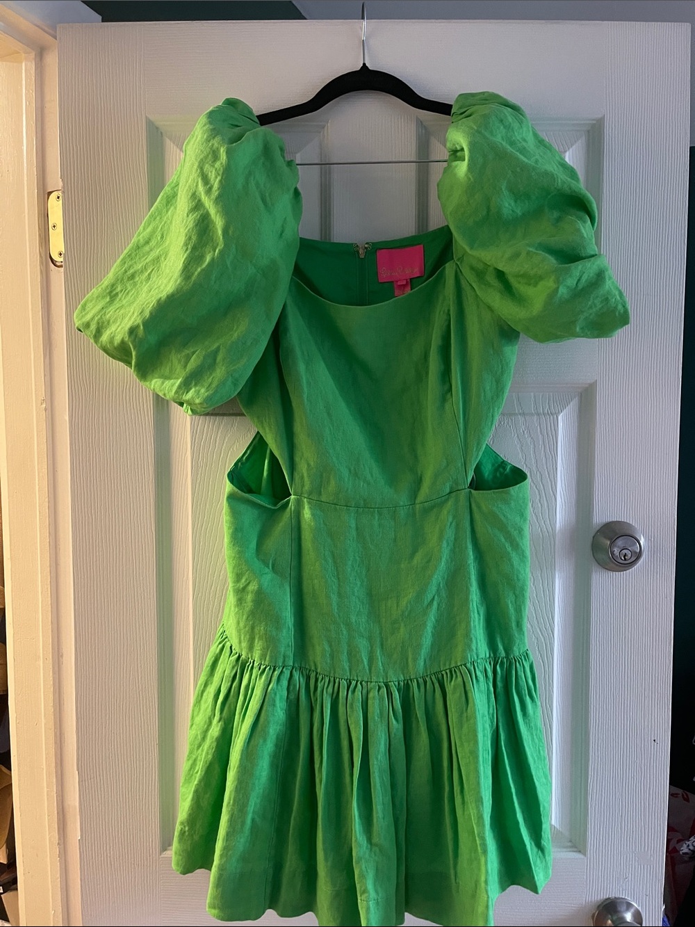 Lilly Pulitzer Gecko Green Dress with Puff Sleeves - NWT